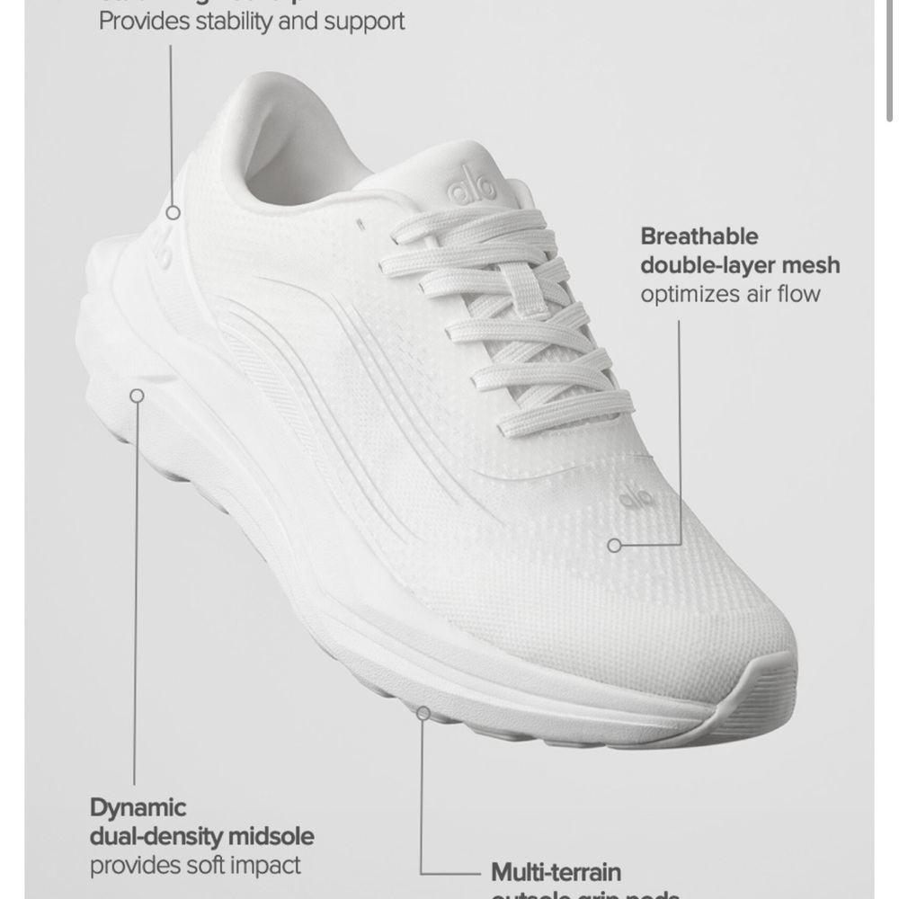 NWT - Alo white runner sneakers men’s 13.5